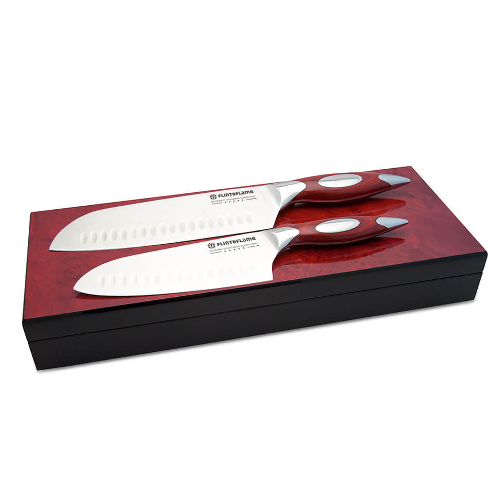 Flint & Flame 2 Piece Santoku Set Flint and Flame