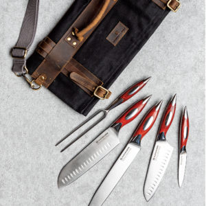 5-Piece Bulk Set with Waxed Canvas & Leather Knife Wrap