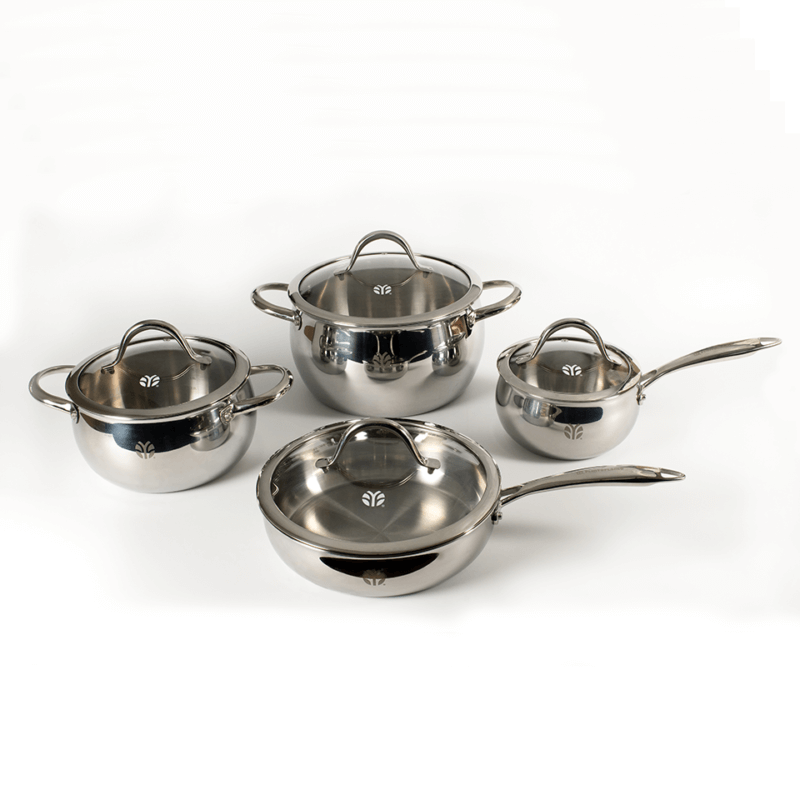 Flint & Flame 4 Piece Stainless Steel Cookware Set - Image 2