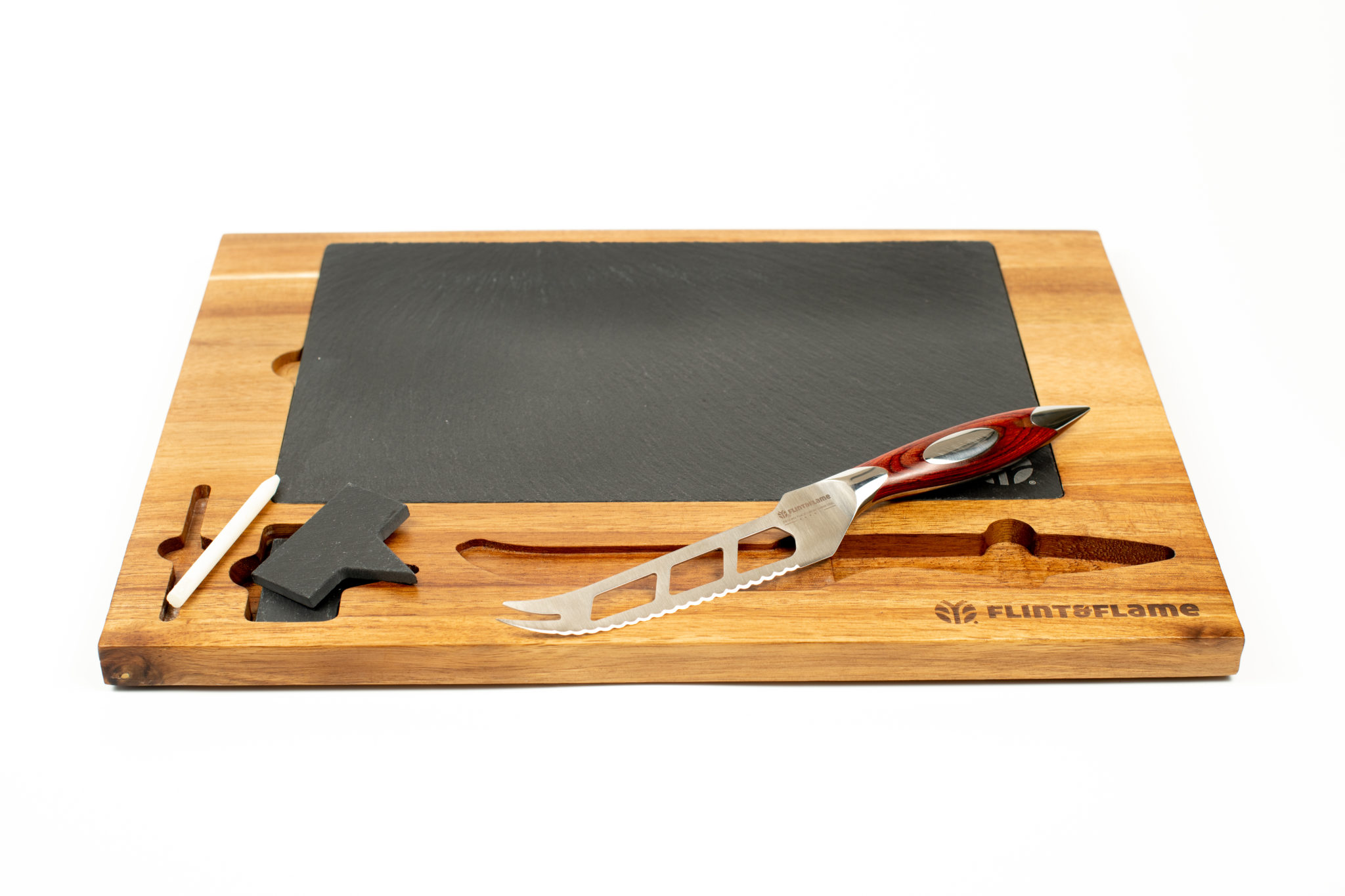 Cheese Board with Flint & Flame 5″ Cheese Knife Flint and Flame
