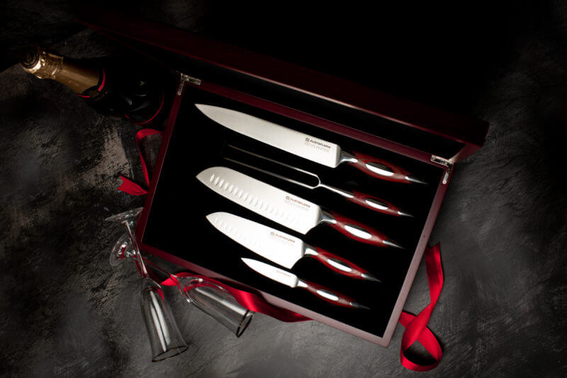 Flint & Flame 5 Piece Gourmet Set in Wooden Gift Box