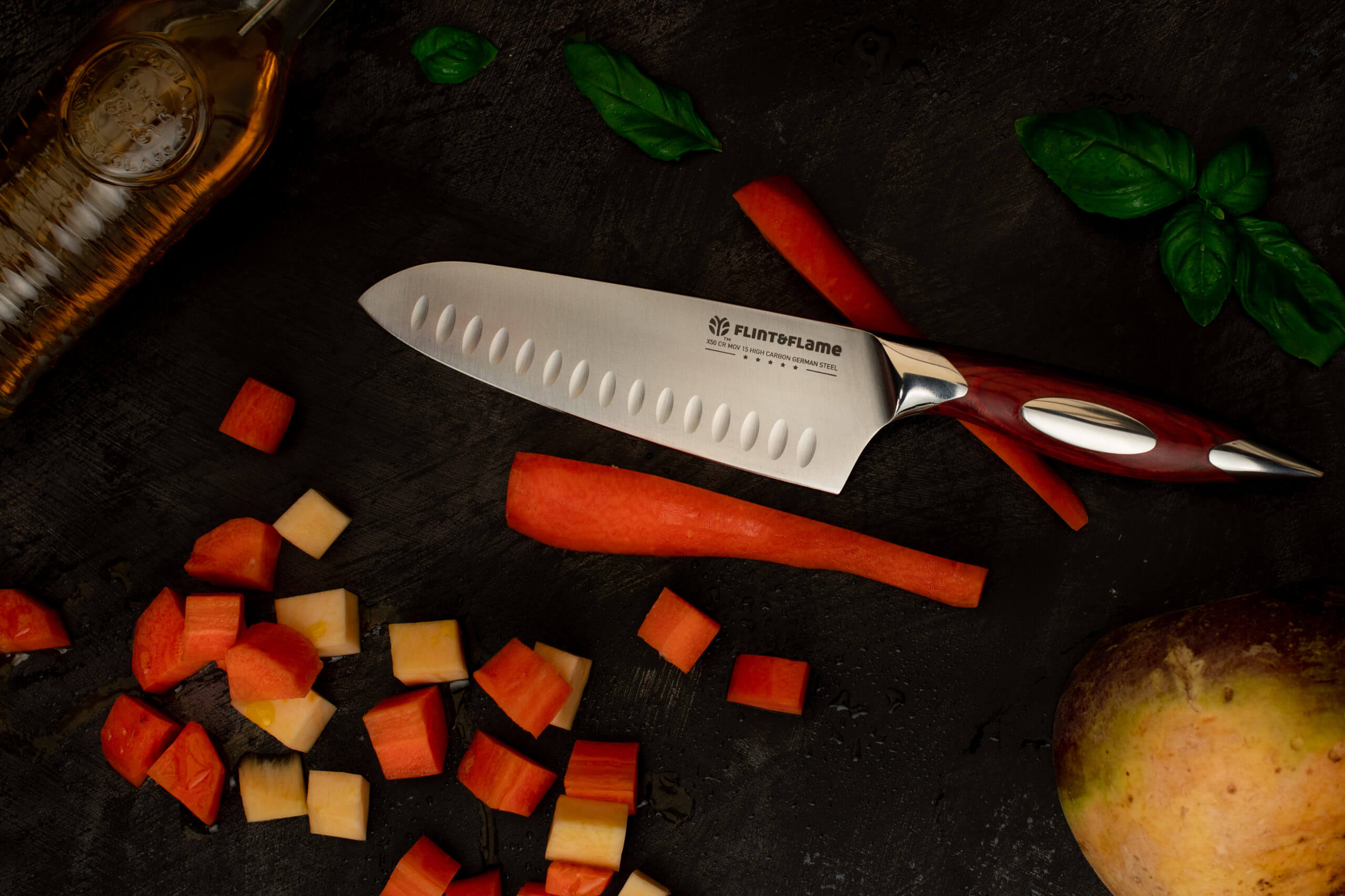 Flint & Flame 6″ Santoku Knife Flint and Flame