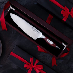 Flint & Flame 8" Chef Knife with Wooden Box