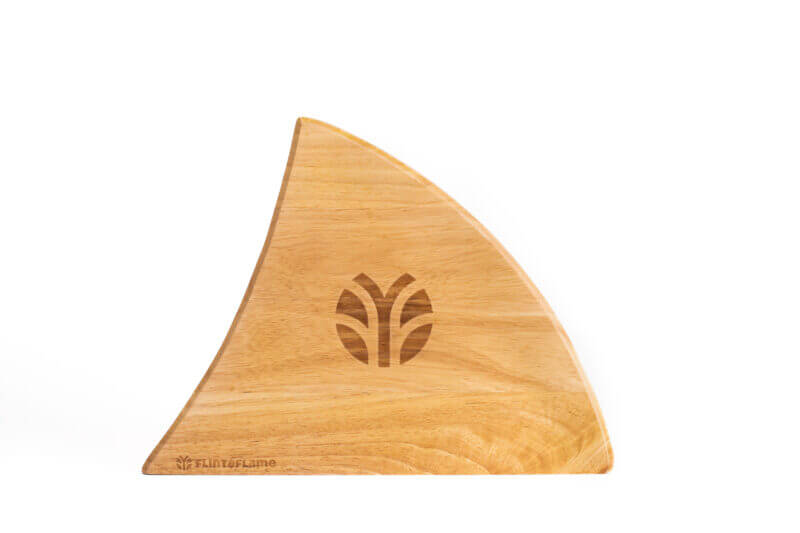Flint & Flame Rubber Wood Shark Fin Knife Block - Image 2
