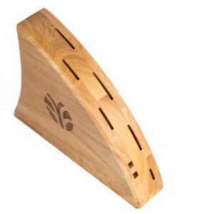 Flint & Flame Rubber Wood Shark Fin Knife Block