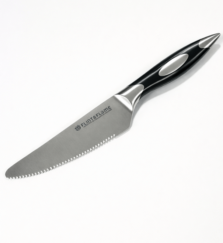 5" Jumbo Steak/Baguette Knife with Black ABS Handle